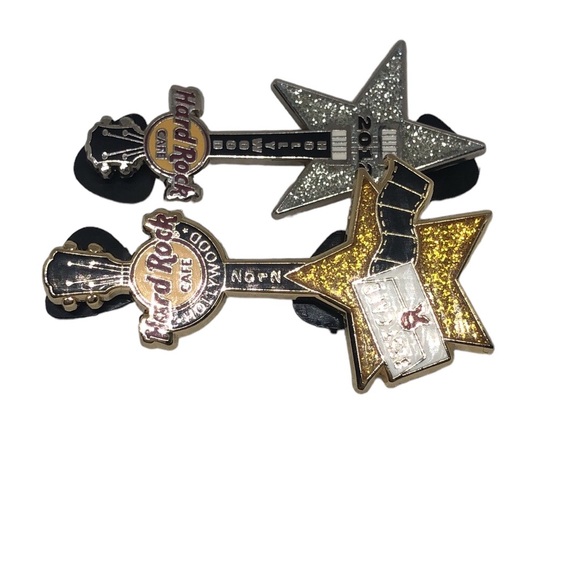 Hard Rock Cafe Other - 2012 Hollywood award silver star guitar, Hollywood 2012 gold award guitar